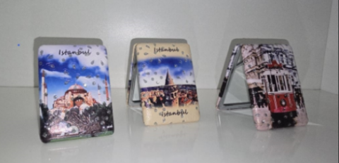 12'li Büyüteçli Dikdörtgen Cep Aynası MZ-119