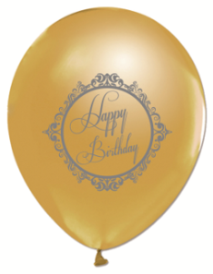 BALON 1+1 SİLVER ELEGENT STRIPE BİRTHDAY GOLD