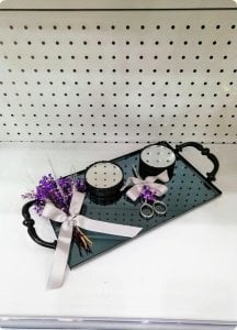 Süslü Siyah Aynalı Damat Kahvesi / Yüzük Tepsisi