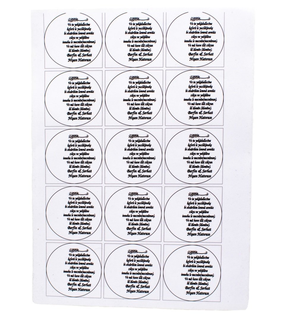 6 Cm Şeffaf Etiket (15 Adet)