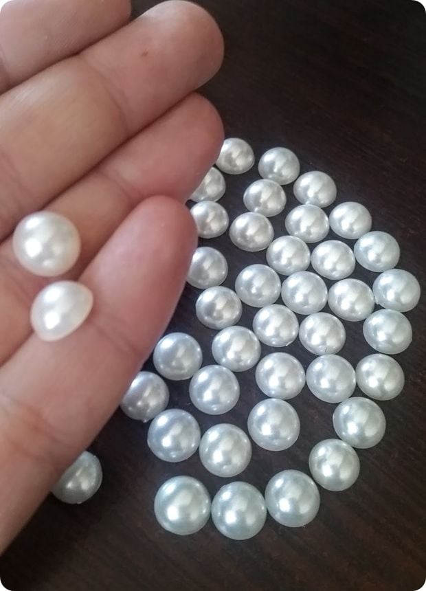 100 li Kesik inci / boncuk (yarım inci)
