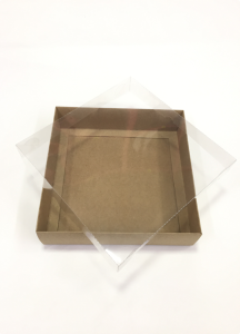 20x20x5 cm Altı Karton Asetat Kapaklı Kutu 20 li