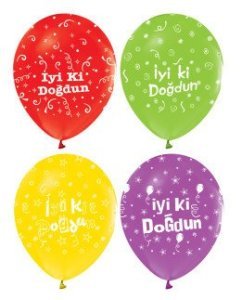 BALON ÇEPEÇEVRE İYİKİ DOĞDUN BASKILI PASTEL P100