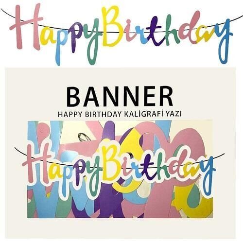 El yazılı banner  Happy Birthday
