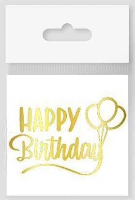 DÖVME HAPPY BIRTHDAY BALONLU VARAKLI ALTIN PK:10