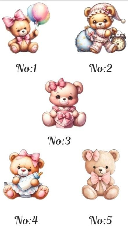 10 adet Pembe Dekorlu Minik Ahşap Obje