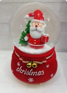 Yılbaşı Noel baba Cam fanus / Müzikli Kar küresi