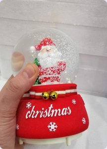Yılbaşı Noel baba Cam fanus / Müzikli Kar küresi