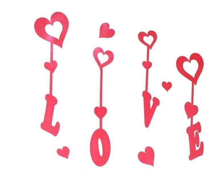 8 parça Love Duvar Süsü