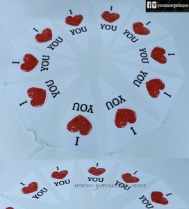 Kalpli kağıt flama (I Love You)