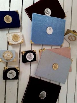 7x10 cm 128 sayfa İpek Şantuk  Kumaş Kaplı Yasin i Şerif İpek Şantuk - Mavi - 10 Adet / Paket