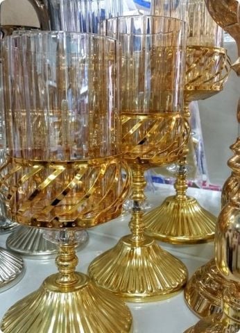 Burgulu 3 lü set şamdan takımı