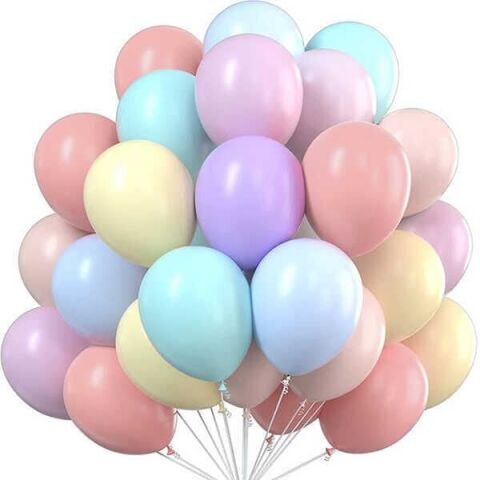 BALON DÜZ 10 İNC MAKARON KARIŞIK RENGARENK PK:100