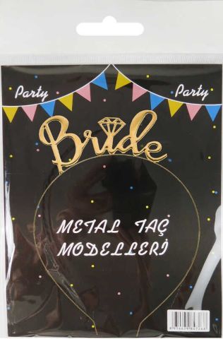 TAÇ BRIDE PIRLANTALI METAL ALTIN