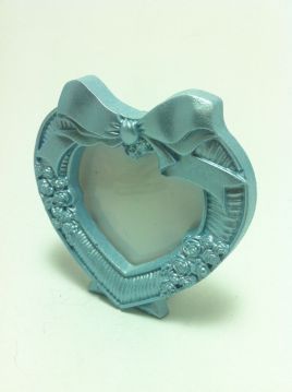 Fiyonklu Kalp çerçeve (polyester) Pembe - 12 Adet / Paket