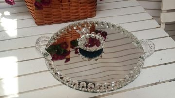 Kuşlu Kristal Oval Lokumluk