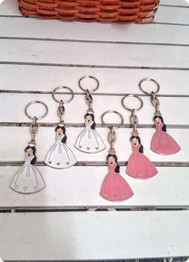 25 li Prenses Kız Bebek Metal Anahtarlık