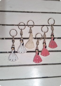 25 li Prenses Kız Bebek Metal Anahtarlık