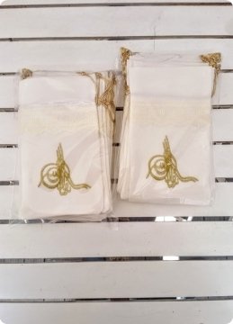 Osmanlı Tuğra İşlemeli Koton Kese