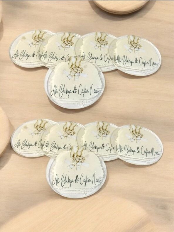 30 Cm Şeffaf Pleksi üzerine Uv baskılı Kapı süsü