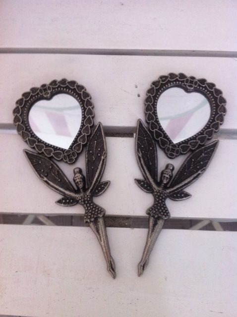 Döküm El Aynası Kalp & Melek Figürlü