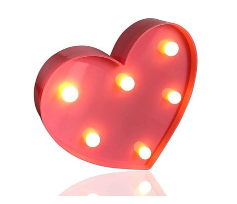 Led Işıklı Kalp Gece Lambası