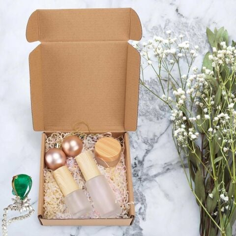 10x10x3 Cm Kilitli E-Ticaret Hediye Kutusu, Kraft Karton Kargo Paketleme Kutusu