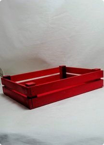 Yılbaşı Ahşap Kırmızı Sunum Sandık Kutu (25x20 cm )
