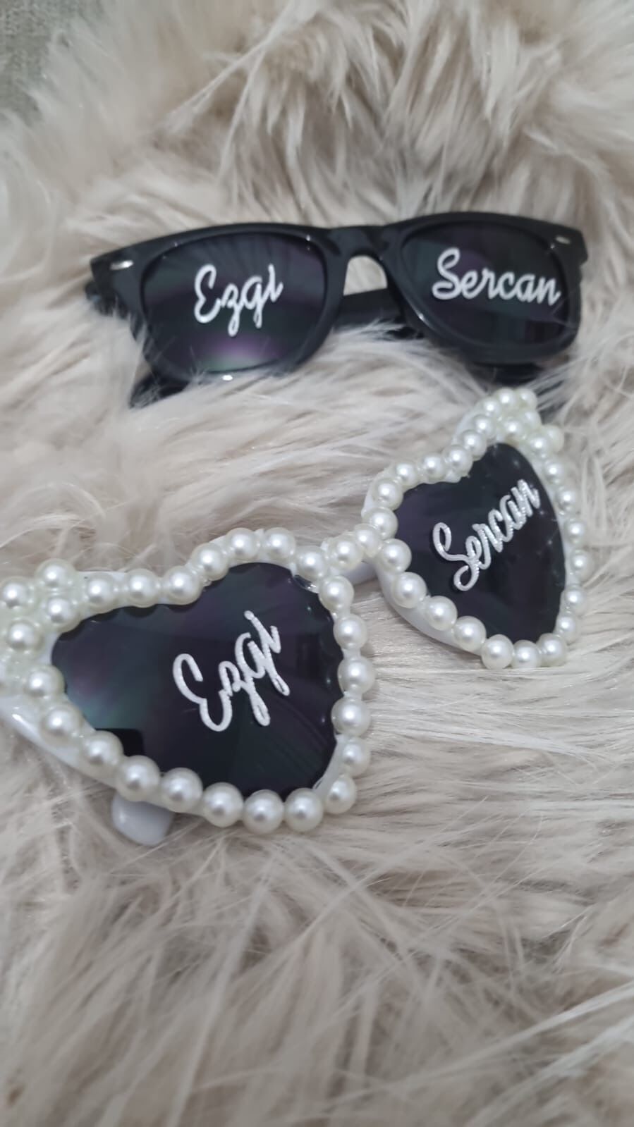 İsme özel süslü Gelin & Damat gözlüğü(çift)
