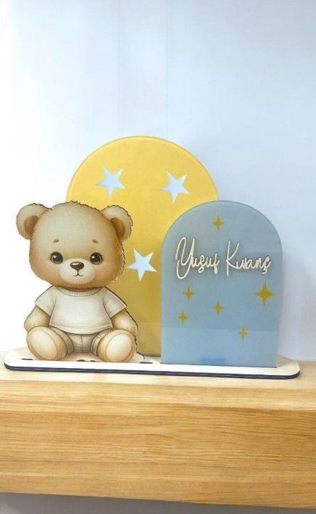 Bebek objeli 3 lü Pleksi isimlik