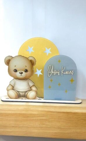 Bebek objeli 3 lü Pleksi isimlik