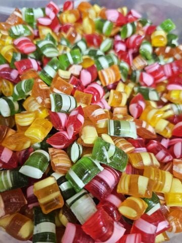 Yüksek Aromalı Çizgili Bonbon Şeker