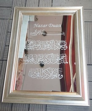 30*40 cm Aynalı Nazar Dualı Çerçeve