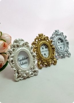 Vesikalık Polyester Oymalı Oval Çerçeve ( dayama ayaklı )