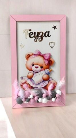 Dikdörtgen Çerçeveli, Işıklı, Ayıcıklı, Toplu Kapı Süsü