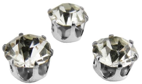 50 Lİ PIRLANTA MOD SÜSLEME TAŞI GÜMÜŞ 10MM
