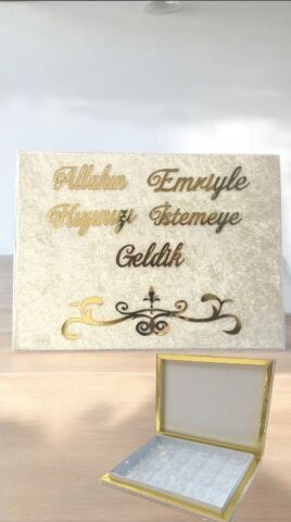 24 lü Kadife kaplı Kız İsteme çikolata kutusu