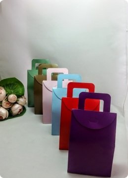 50 Li Selefonlu Karton Mini Toptan Çanta (Mor)