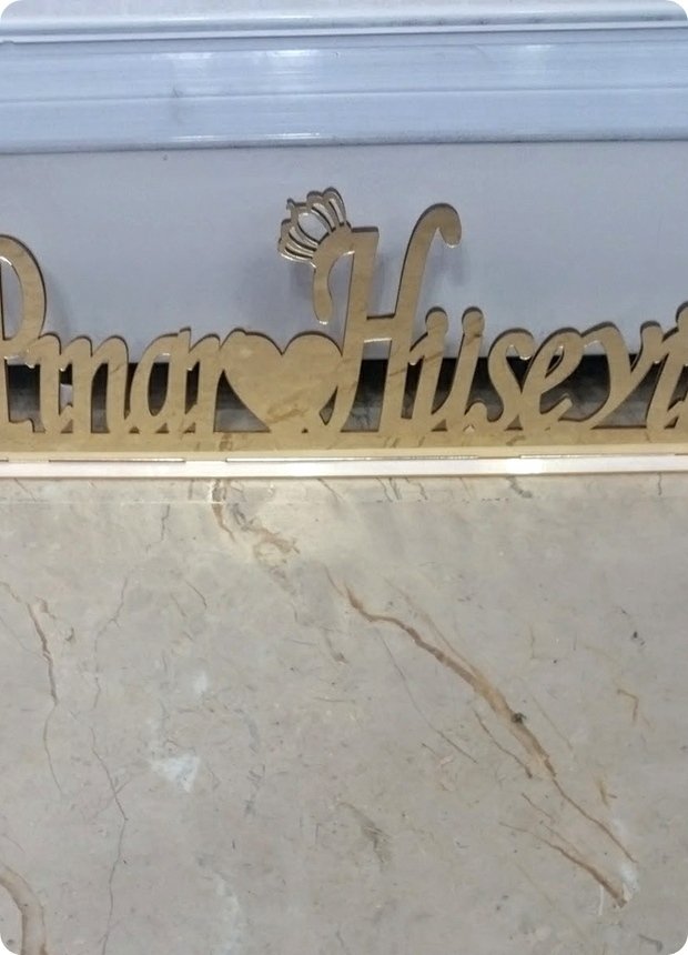 Nişan,Nikah Masa üstü Pleksi Ayna İsimlik