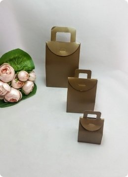 50 Li Selefonlu Karton Minik Nikah Şekeri Çanta (Altın)