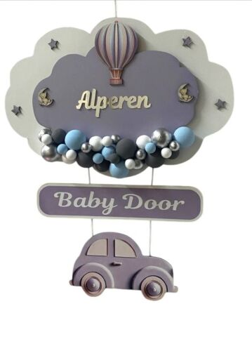 Araba Dekorlu Toplu Bulut Kapı Süsü