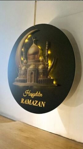 Cami Desenli Işıklı Ramazan Kapı & Duvar Süsü