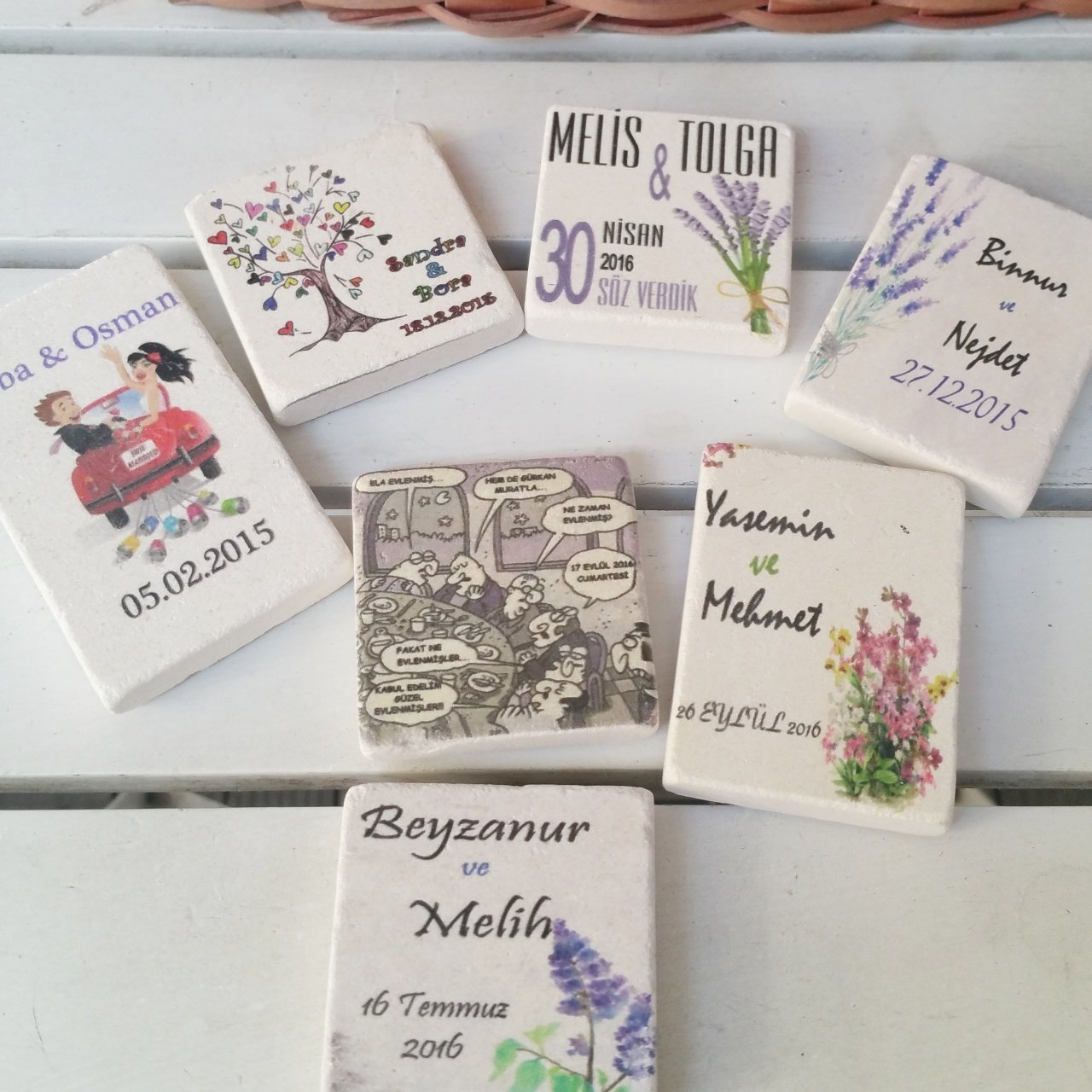 Sevgililer Günü Taş Baskı Magnet