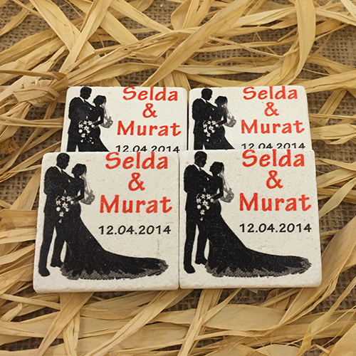 Doğal Taş Baskı Magnet Söz,Nişan,Kına,Nikah Kınahediyelik