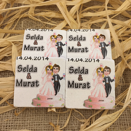 Doğal Taş Baskı Magnet Söz,Nişan,Kına,Nikah Kınahediyelik