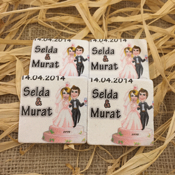Doğal Taş Baskı Magnet Söz,Nişan,Kına,Nikah Kınahediyelik