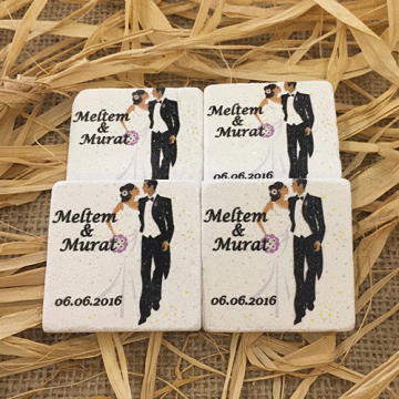 Doğal Taş Baskı Magnet Söz,Nişan,Kına,Nikah Kınahediyelik
