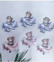 Uçakta Ayıcık ahşap obje