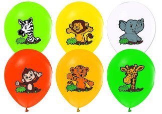 100 LÜ BALON BASKILI 12 İNC 4+1 SEVİMLİ HAYVANLAR