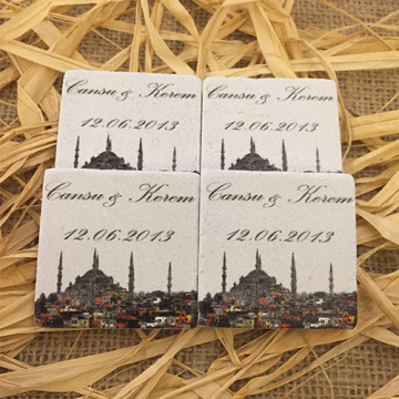 Doğal Taş Baskı Magnet Söz,Nişan,Kına,Nikah Kınahediyelik